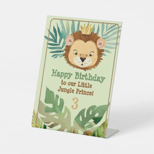 Niedlich Little Jungle Lion Birthday Sockelschild (Vorderseite)