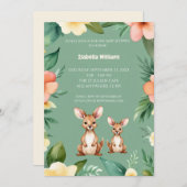 Niedlich Little Kangaroos Kinderdusche Einladung (Vorne/Hinten)