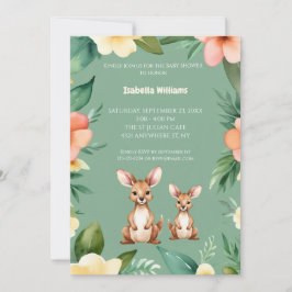 Niedlich Little Kangaroos Kinderdusche Einladung
