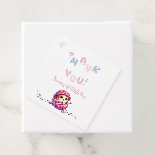 Niedlich Little Kitten 1. Geburtstag Geschenkanhänger (Beispiel)