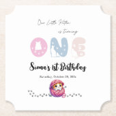 Niedlich Little Kitten 1. Geburtstag Party Untersetzer (Vorderseite)