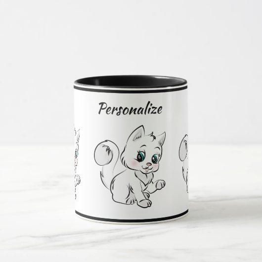 Niedlich Little Kitten Baby Cat Kaffee Tasse (Zentrum)