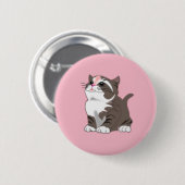 Niedlich Little Kitten Button (Vorne & Hinten)
