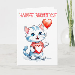 Niedlich Little Kitty Cat Happy Birthday Karte