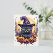 Niedlich Little Kitty Cat Hexe Postkarte (Stehend Vorderseite)
