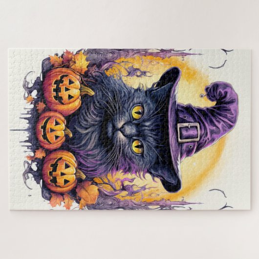 Niedlich Little Kitty Cat Hexe Puzzle (Horizontal)