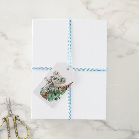 Niedlich Little Koala Bear Australische Tierkunst Geschenkanhänger (Mit Garn)