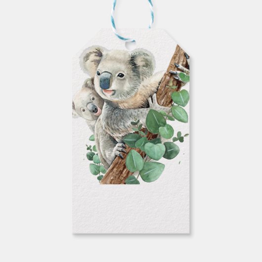 Niedlich Little Koala Bear Australische Tierkunst Geschenkanhänger (Rückseite)