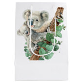 Niedlich Little Koala Bear Australische Tierkunst Mittlere Geschenktüte (Rückseite)