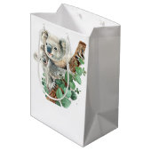 Niedlich Little Koala Bear Australische Tierkunst Mittlere Geschenktüte (Rückseite Schrägansicht)