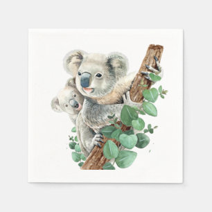 Niedlich Little Koala Bear Australische Tierkunst Serviette