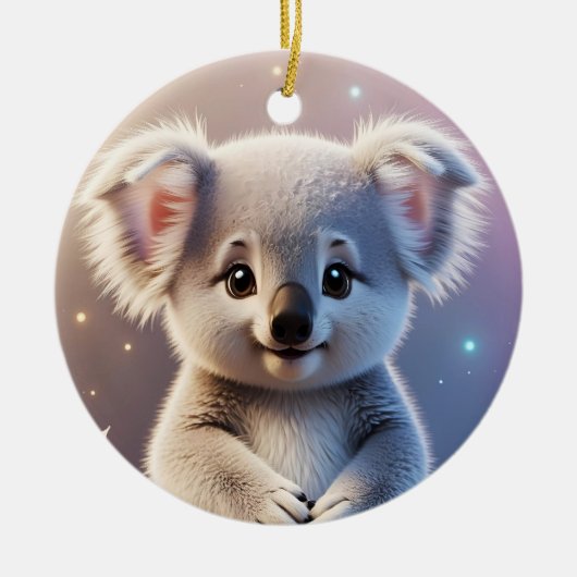Niedlich Little Koala Fantasy Dreamy Gradient Keramik Ornament (Vorne)