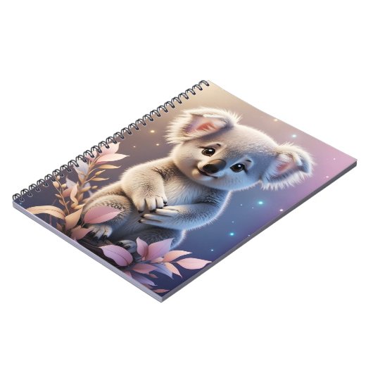 Niedlich Little Koala Fantasy Dreamy Gradient Notizblock (Linke Seite)