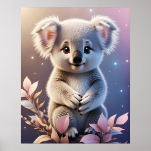 Niedlich Little Koala Fantasy Dreamy Gradient Poster