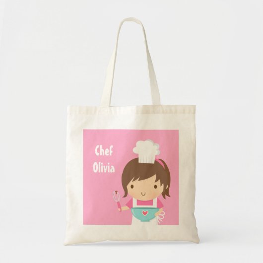 Niedlich Little Koch Baker Girl Personalisiert Tragetasche (Vorne)