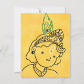 Niedlich Little Krishna Art Grußkarte Karte (Vorderseite)