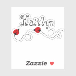 Niedlich Little Lady Bugs | Personalisierter Vinyl Aufkleber