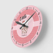 Niedlich Little Lady Hamster Pink  Runde Wanduhr (Winkel)