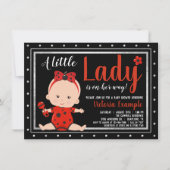 Niedlich Little Lady Ladybug Babydusche Einladung (Vorderseite)