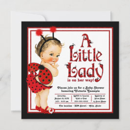 Niedlich Little Lady Red Ladybug Babydusche Einladung