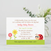 Niedlich Little Ladybug Baby Dusche Einladung (Stehend Vorderseite)
