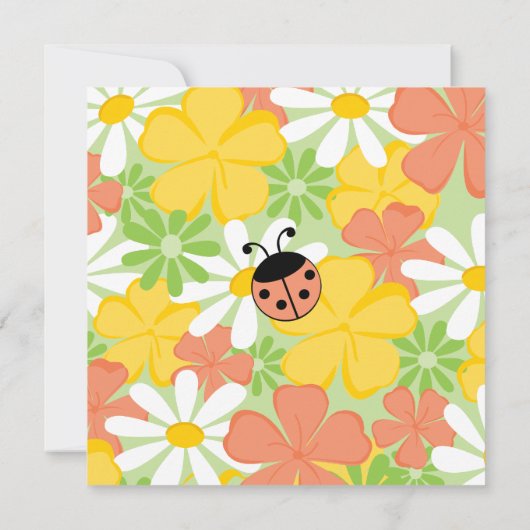 Niedlich Little Ladybugs Einladung (Rückseite)