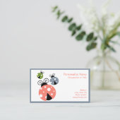 Niedlich Little Ladybugs Mama Babies Girly Pink Visitenkarte (Stehend Vorderseite)