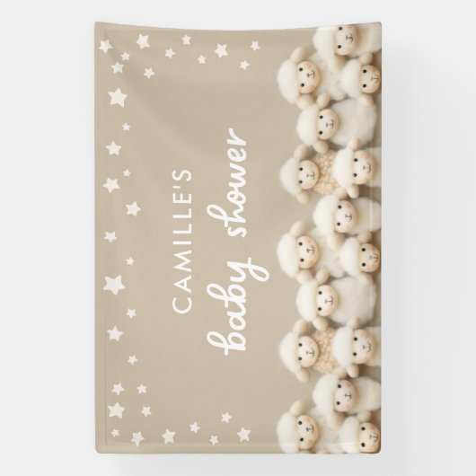 Niedlich Little Lamb Baby Dusche Banner (Vertikal)