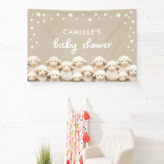 Niedlich Little Lamb Baby Dusche Banner (InSitu)