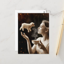 Niedlich Little Lamb Magick Postkarte