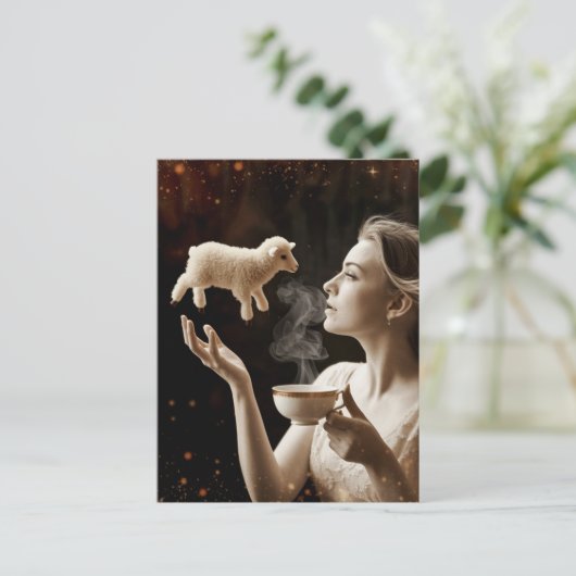 Niedlich Little Lamb Magick Postkarte (Stehend Vorderseite)