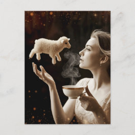 Niedlich Little Lamb Magick Postkarte