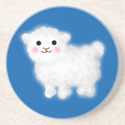 Niedlich Little Lamb Sandstein Untersetzer (Vorne)