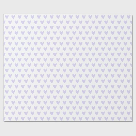 Niedlich Little Lavender Hearts Pattern Geschenkpapier (Flach)