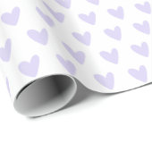 Niedlich Little Lavender Hearts Pattern Geschenkpapier (Rolleneckpunkt)