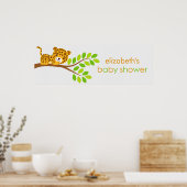 Niedlich Little Leopard Girl Shower Banner Poster (Küche)
