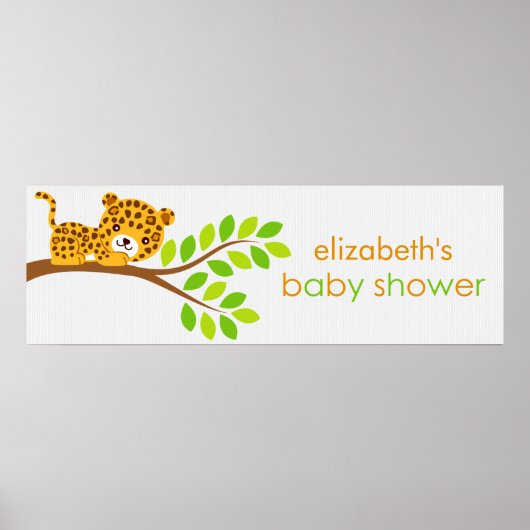 Niedlich Little Leopard Girl Shower Banner Poster (Vorne)