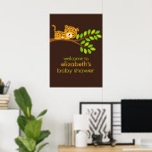 Niedlich Little Leopard Girl Shower Poster (Heimbüro)