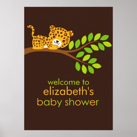 Niedlich Little Leopard Girl Shower Poster (Vorne)