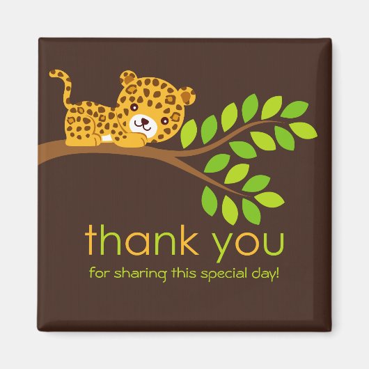Niedlich Little Leopard Vielen Dank Magnet (Vorne)