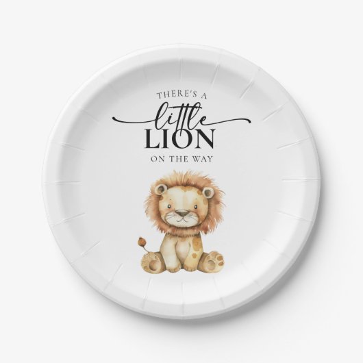 Niedlich Little Lion Baby Dusche Pappteller (Vorderseite)