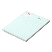 Niedlich Little Llama Mint Green Personalisiert Li Notizblock (Rotiert)