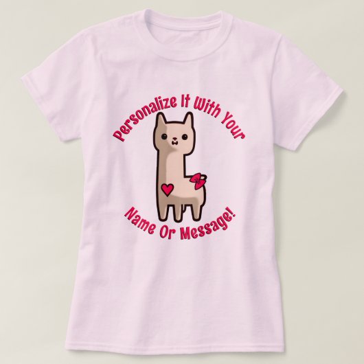 Niedlich Little Llama T - Shirt (Design vorne)