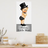 Niedlich Little Man Baby Duschbanner Poster (Küche)