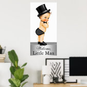 Niedlich Little Man Baby Duschbanner Poster (Heimbüro)