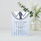 Niedlich Little Man Baby Dusche Einladung (Stehend Vorderseite)