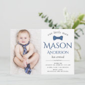 Niedlich Little Man | Junge Foto Geburtserklärung Ankündigung (Stehend Vorderseite)