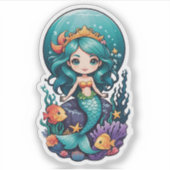 Niedlich Little Mermaid Aufkleber (Vorderseite)