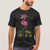 Niedlich Little Miss Mardi Gras Flamingo Kinder Kl T-Shirt (Vorderseite)