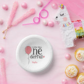 Niedlich Little Miss Onederful Pink Ballon Pappteller (Party)